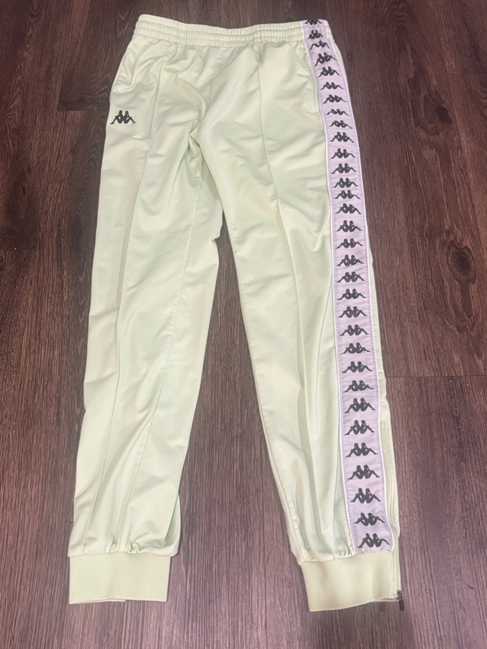 Kappa Light Green Joggers with Logo Tape